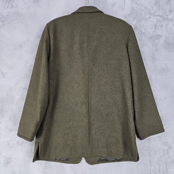 Vintage Hunt Club Jacket Womens Size 12 Green Merino Wool Lambswool Toggle Lined - Picture 7 of 9